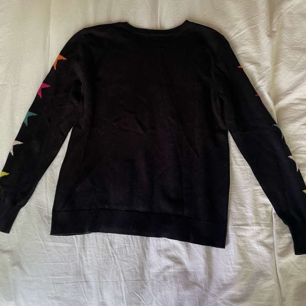 Black kid sweater with multicolored stars size large